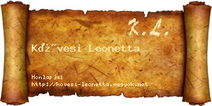 Kövesi Leonetta névjegykártya